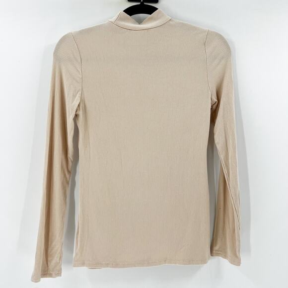 Urban Outfitters Cream Turtleneck Ribbed Long Sleeve M - Picture 3 of 5